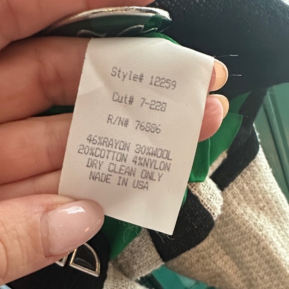 Vintage 80s Platinum Petites Black and Cream Checkered Blazer and Skirt Set - Picture 3 of 11